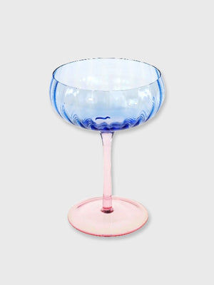 Coupe Glass - Blue & Pink