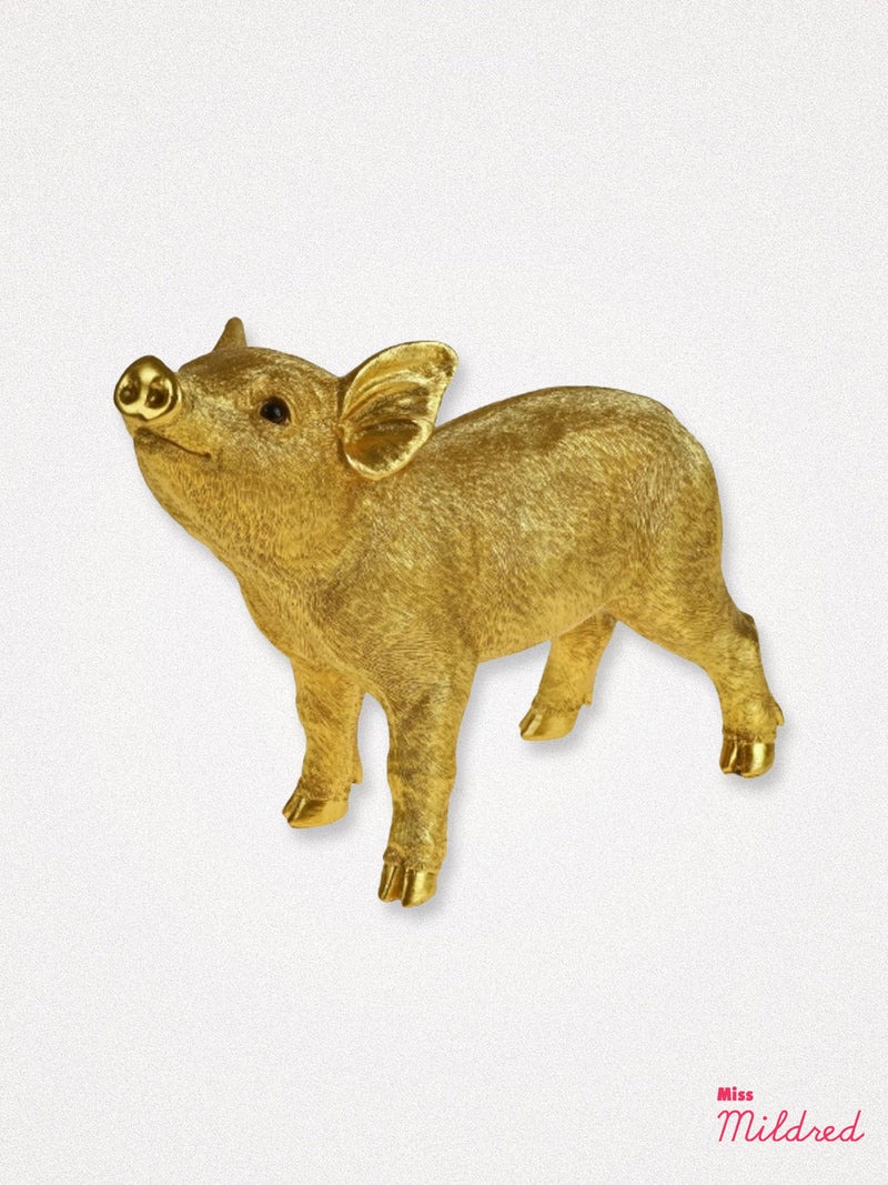 Golden Pig Figure Ornament