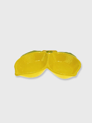 Lemon Ceramic Double Bowl