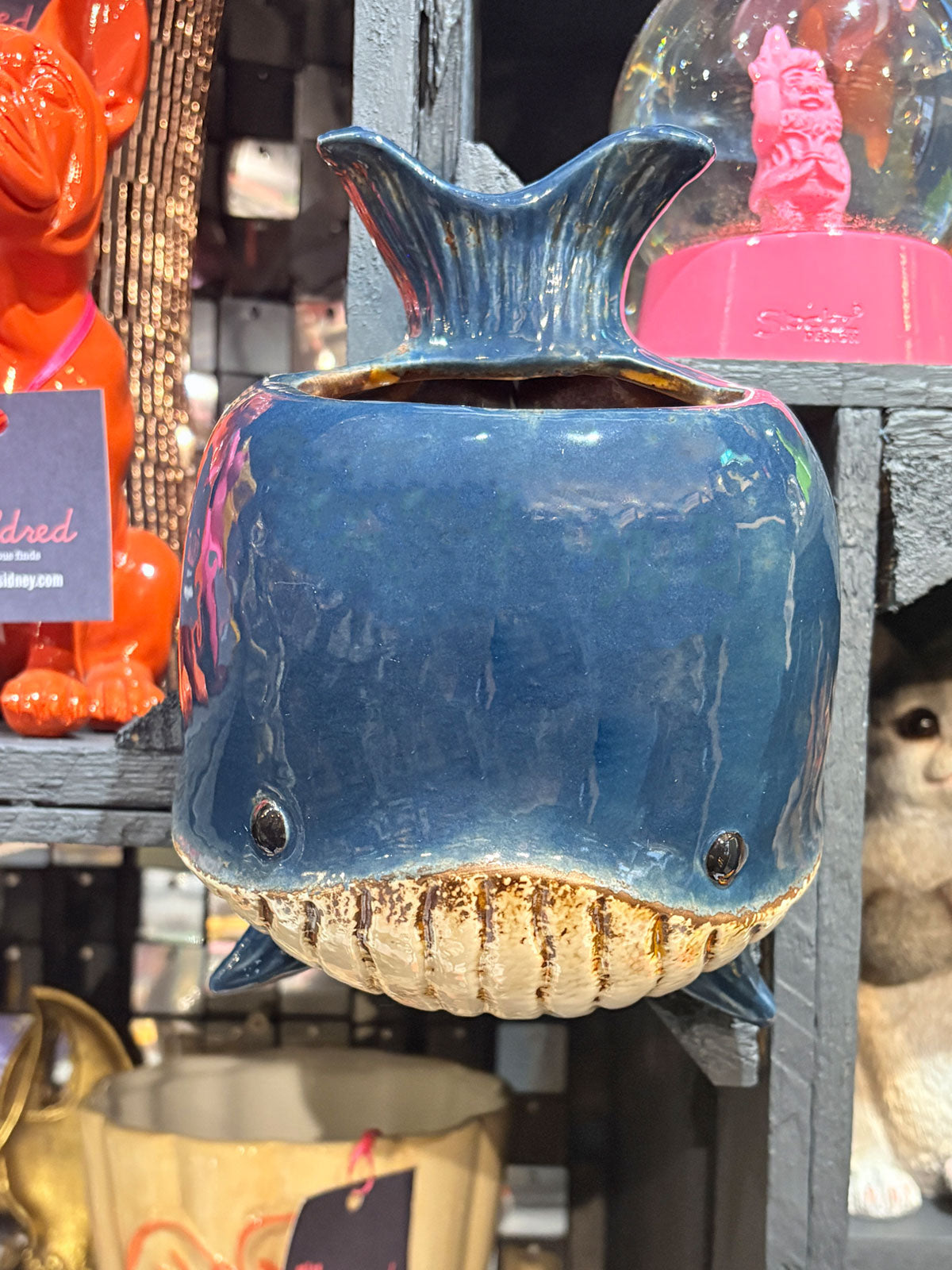 Ceramic Whale Shaped Wall Planter