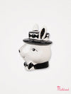 Black and White Check Rabbit Ceramic Jar