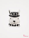 Black and White Check Rabbit Ceramic Jar