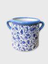 Floral Rabbit Blue and White Ceramic Plant Pot - 18.7cm