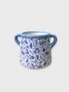 Floral Rabbit Blue and White Ceramic Plant Pot - 15cm