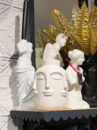 Monsieur Faces Ceramic Vase - White