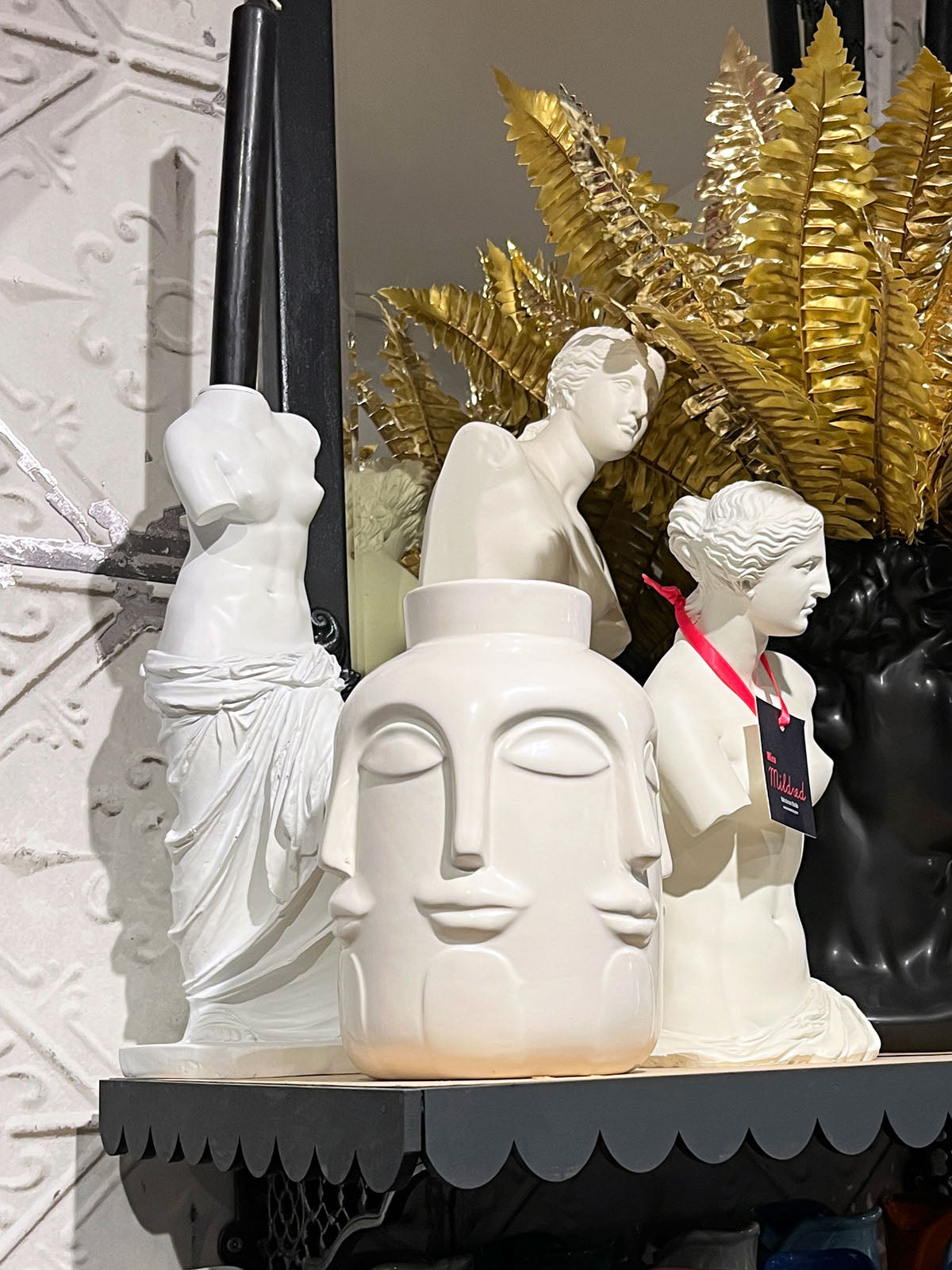 Monsieur Faces Ceramic Vase - White