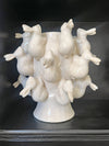 Vase with Bunny Rabbits - White Ceramic