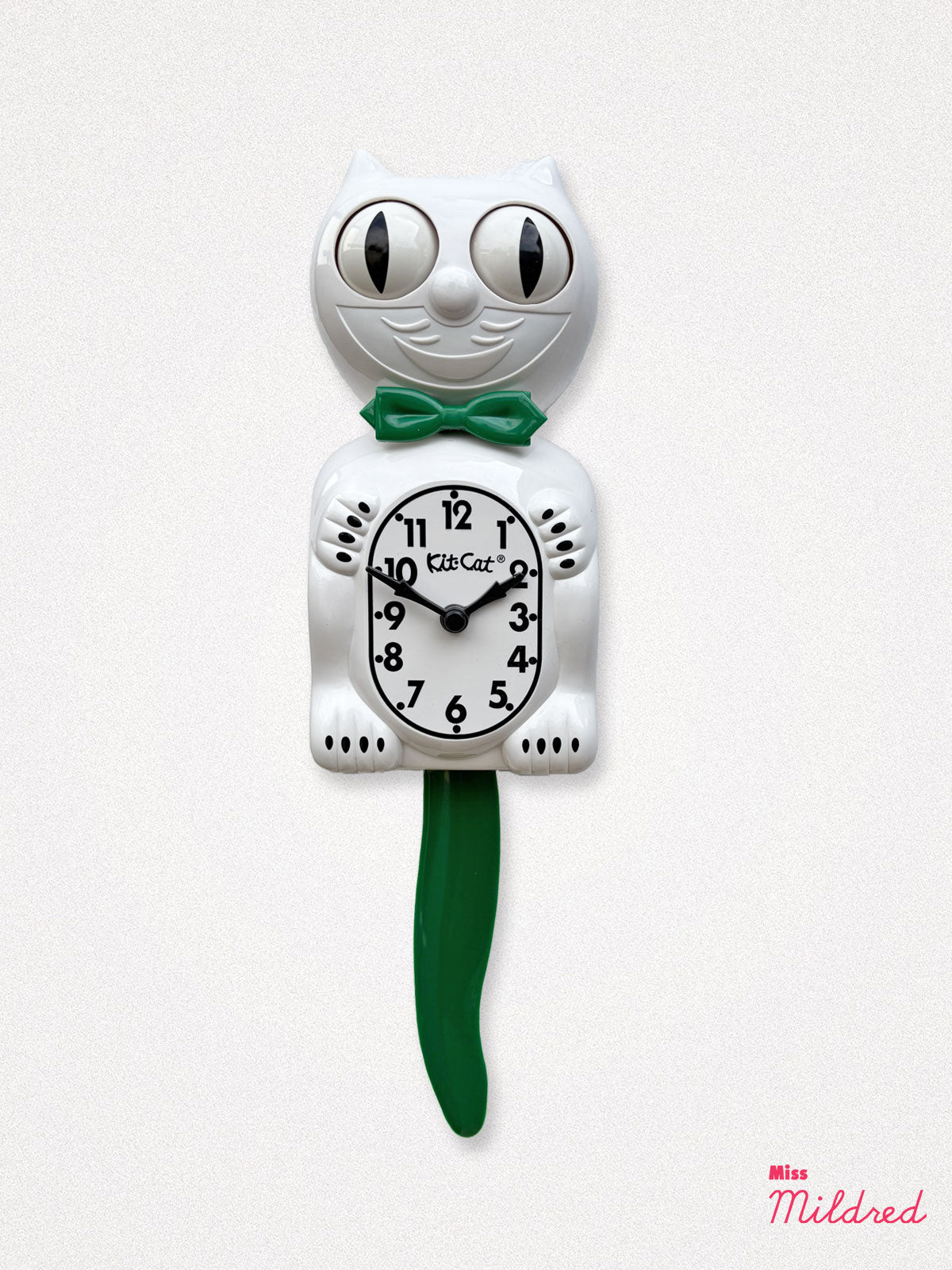 Kit Cat Clock - Original Large Size - Candy Cane Green
