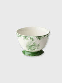 White & Green 'Curious' Rabbit Garden Bowl