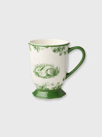 White & Green 'Resting' Rabbit Garden Mug
