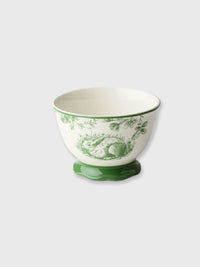 White & Green 'Resting' Rabbit Garden Bowl