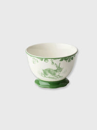 White & Green 'Running' Rabbit Garden Bowl