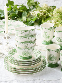 White & Green 'Running' Rabbit Garden Side Plate