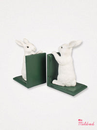 White Rabbit Shaped Book Ends