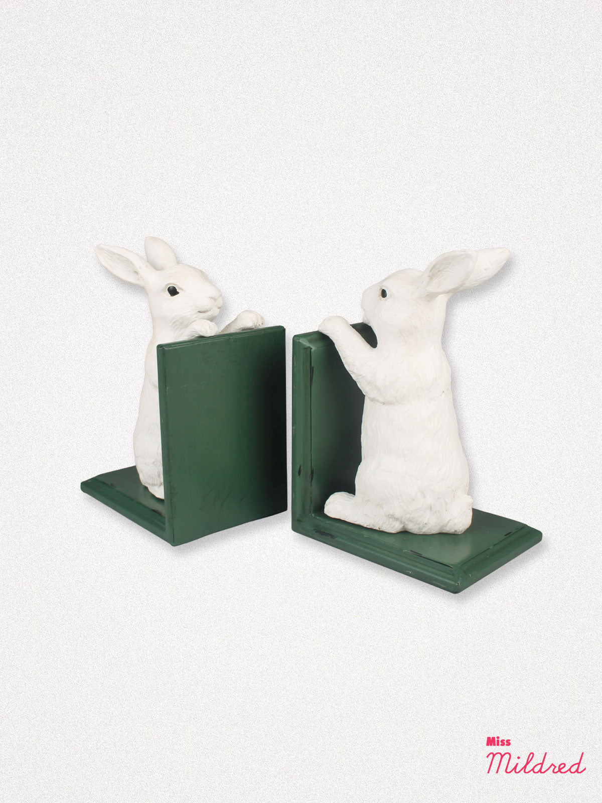White Rabbit Shaped Book Ends