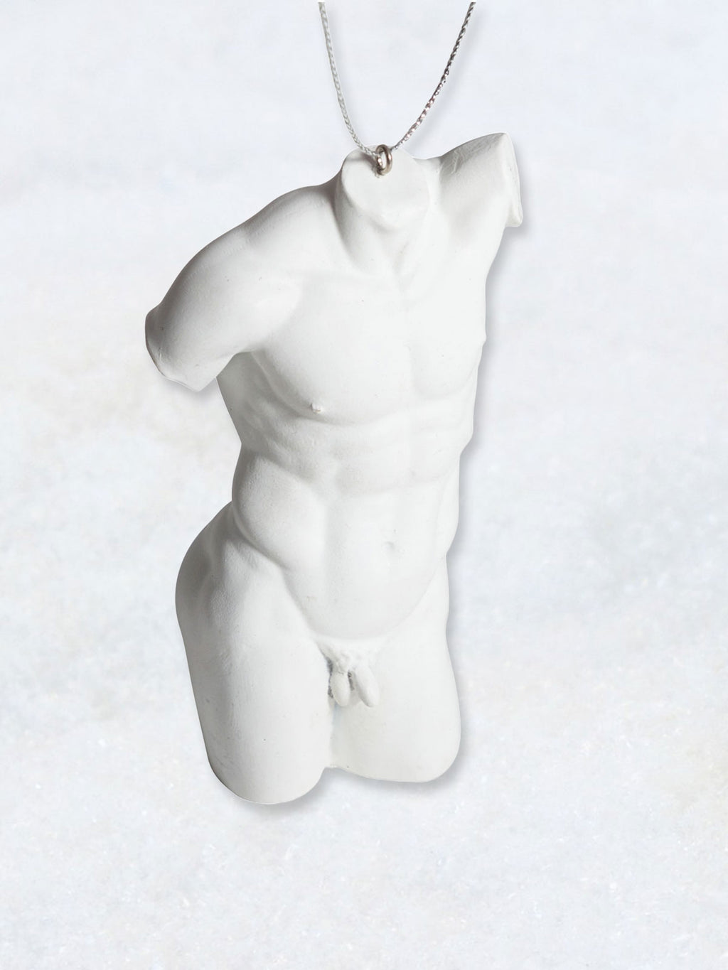 Christmas Decoration - Male Torso - White