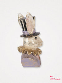 Rabbit Ruffle Bust Statue - Purple, Gold & White
