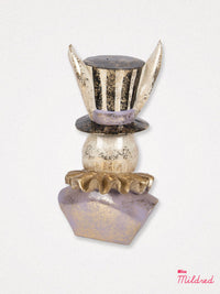 Rabbit Ruffle Bust Statue - Purple, Gold & White