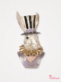 Rabbit Ruffle Bust Statue - Purple, Gold & White