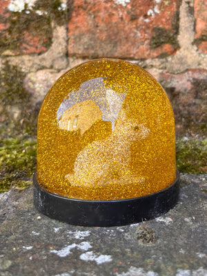 Klevering Rabbit Wonderball Snow Globe Dome - Gold