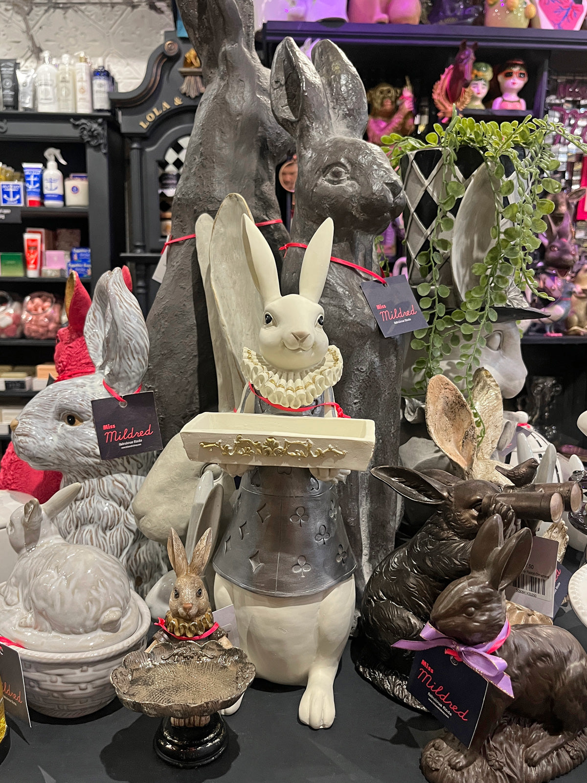 Alice White Rabbit Holding Tray - 37cm