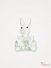 Rabbit Bust - White & Green Harlequin