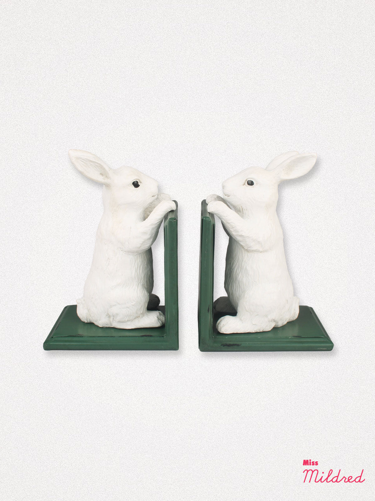 White Rabbit Shaped Book Ends