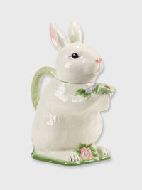 Whimsical White Bunny Rabbit Ceramic Tea Pot