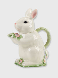 Whimsical White Bunny Rabbit Ceramic Tea Pot