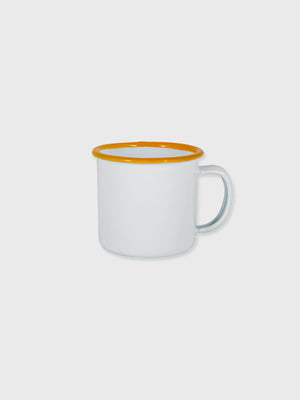 Enamel Espresso Mug White / Yellow