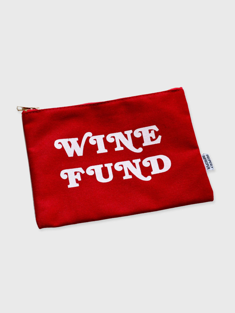 Zip Up Pouch Cosmetic Bag - Wine Fund