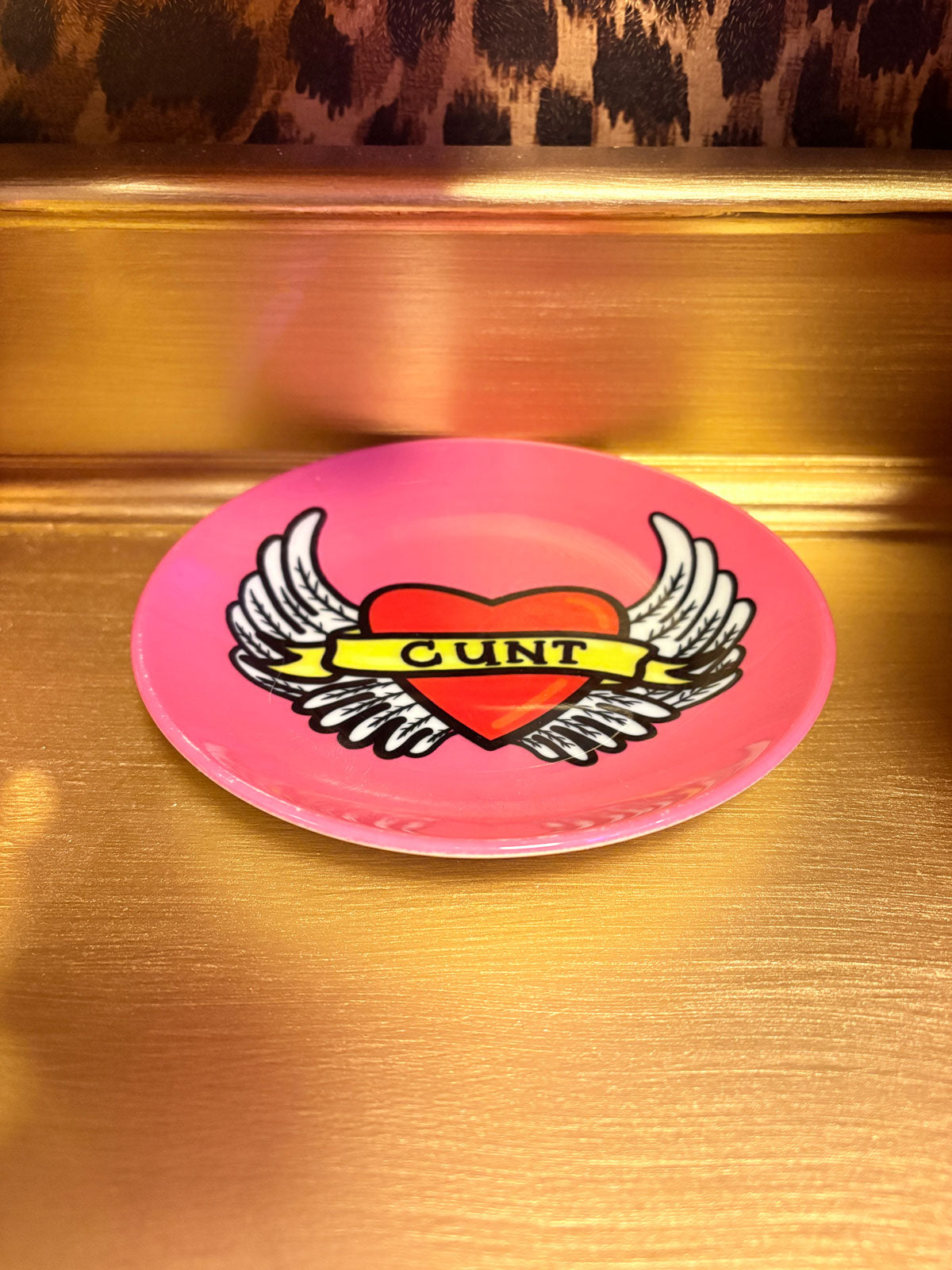 Side Plate 6" - Cunt - Pink with Heart