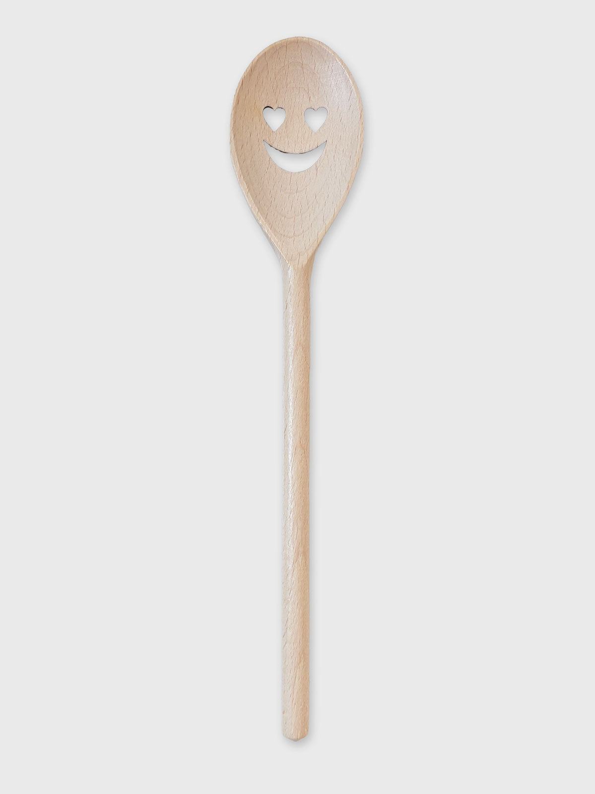 Wooden Happy Face Heart Eyes Spoon