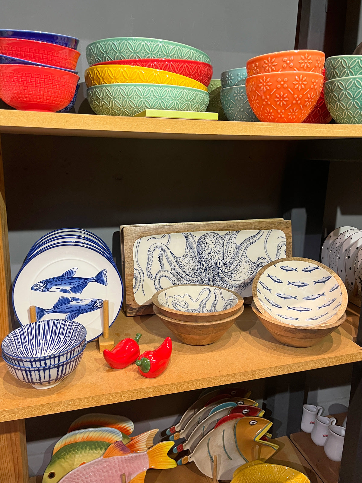 Octopus Wooden Bowl - 23cm