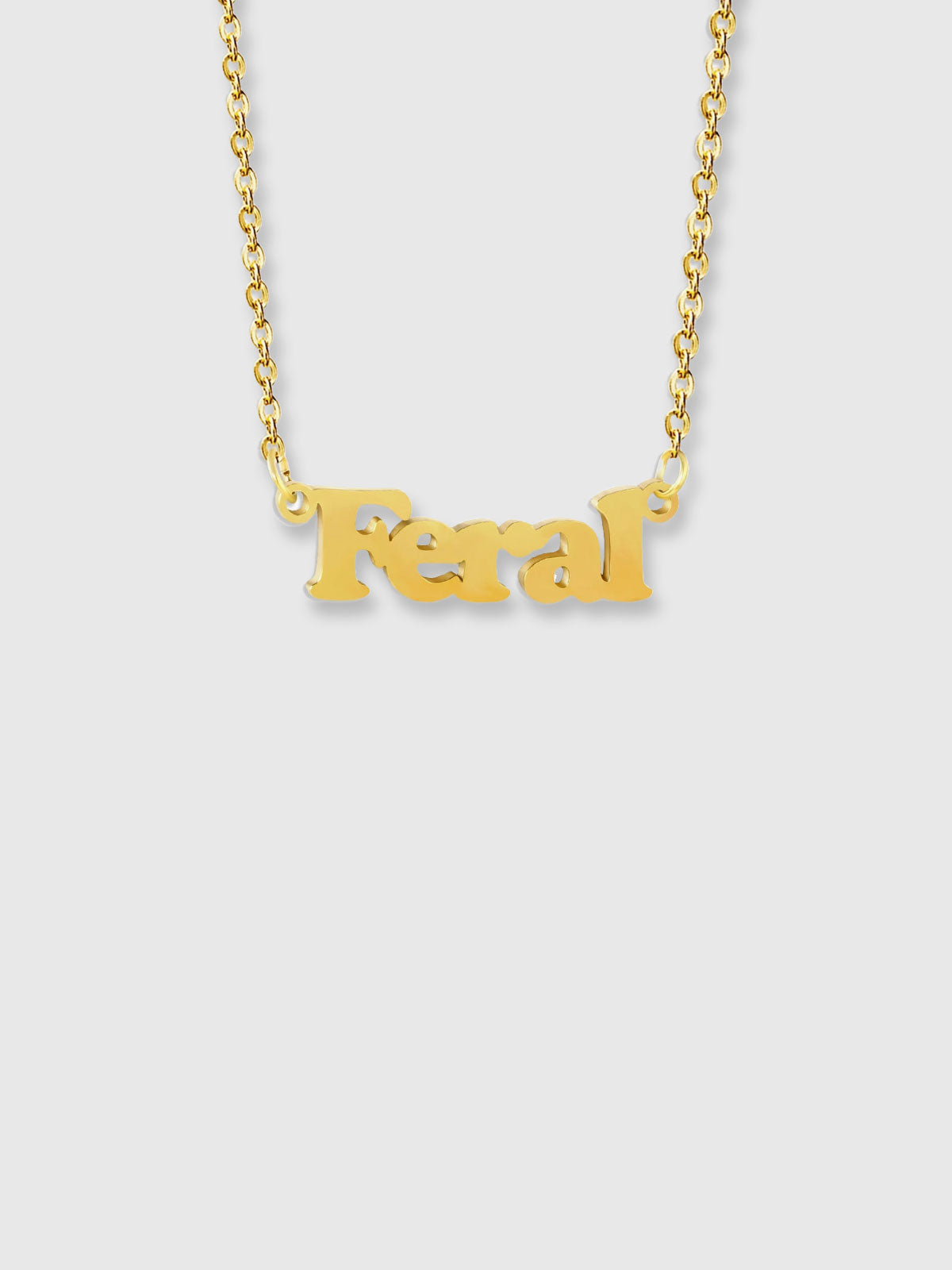 Cheeky Words Necklace - Feral - Gold