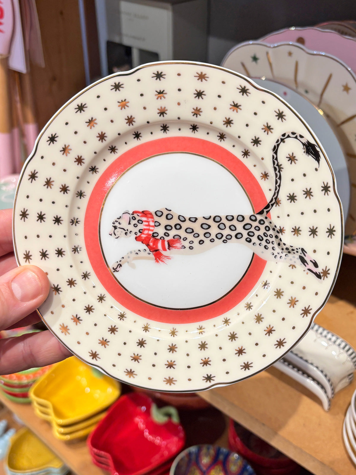 Yvonne Ellen Winter Snow Leopard - Tea / Cake Plate 16cm