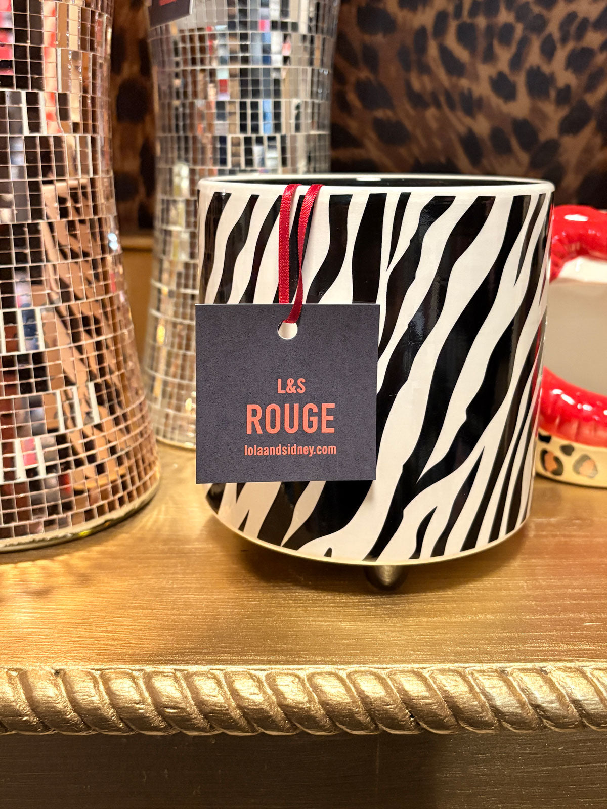 Zebra Print Ceramic Plant Pot - 13cm