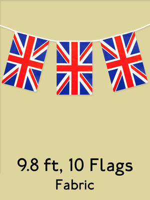 Union Jack Fabric Bunting - 3m / 9.8 feet