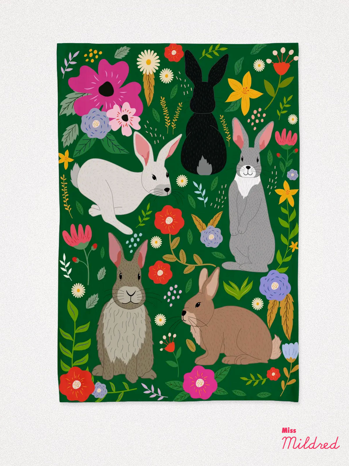 Garden Bunnies - Cotton Tea Towel
