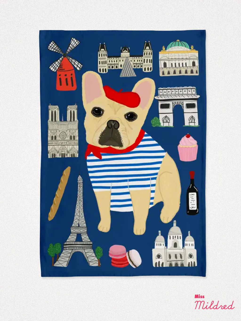 Frenchie French Dog - Cotton Tea Towel