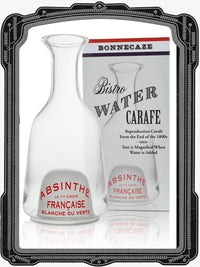 Bistro Glass Decanter Carafe - Blue & Red Logo