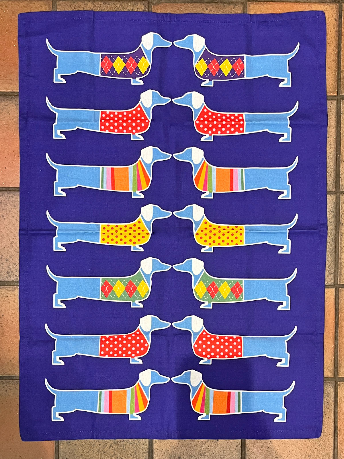 Kissing Dachshund Dog - Cotton Tea Towel