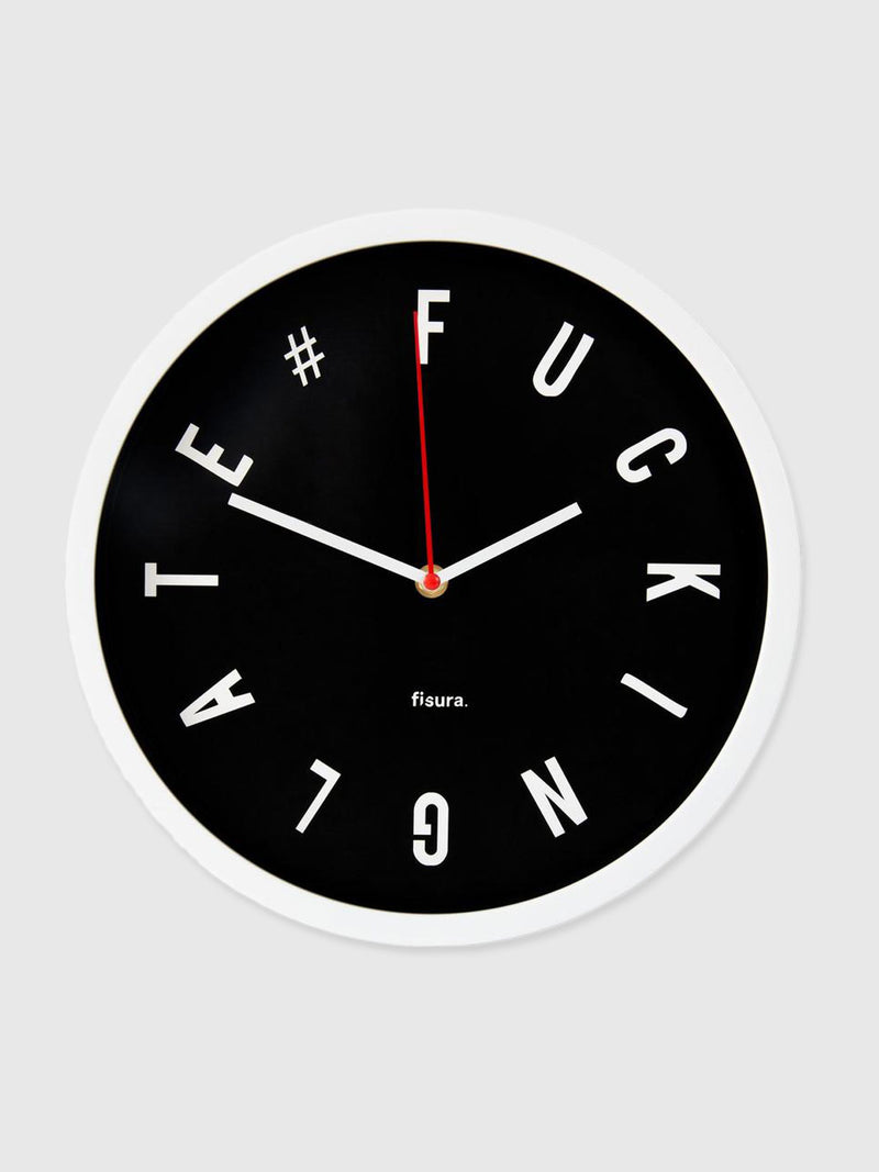 Fisura - Fucking Late Wall Clock, Black