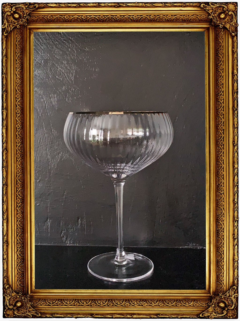 Gold Rimmed Coupe Champagne Glass