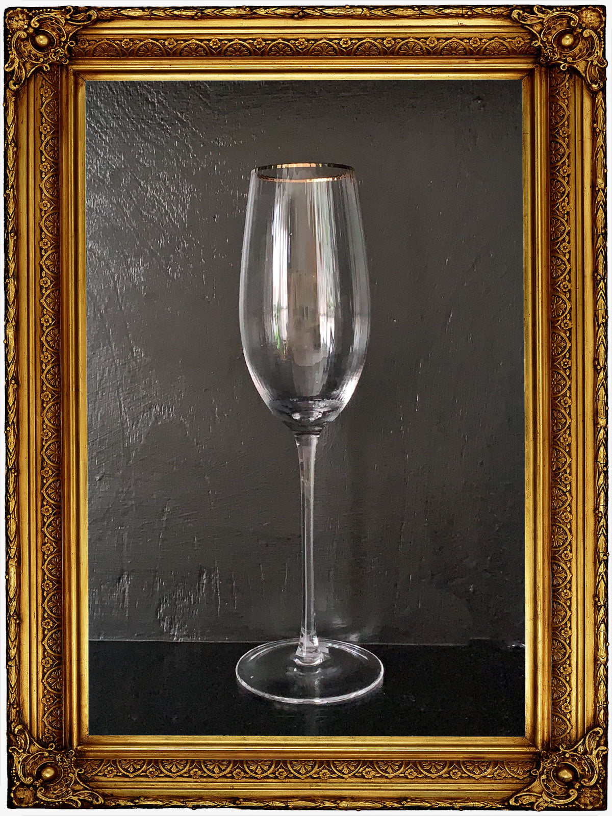 Gold Rimmed Champagne Flute Glass