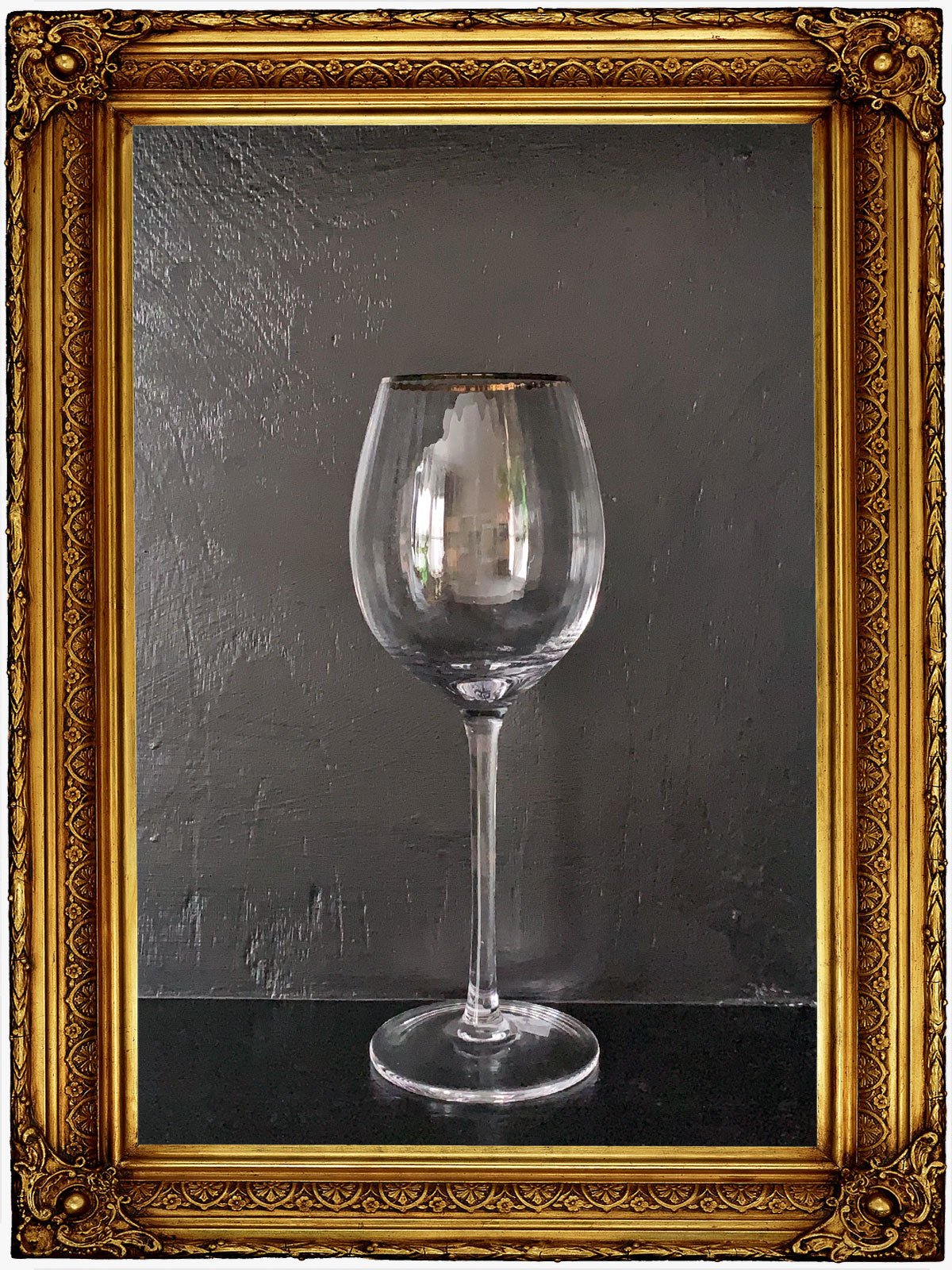 Gold Rimmed Wine Glass