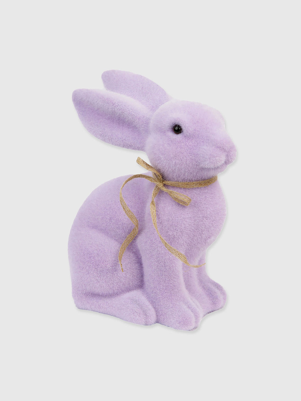 Flocked Grass Sitting Bunny 25cm - Lilac