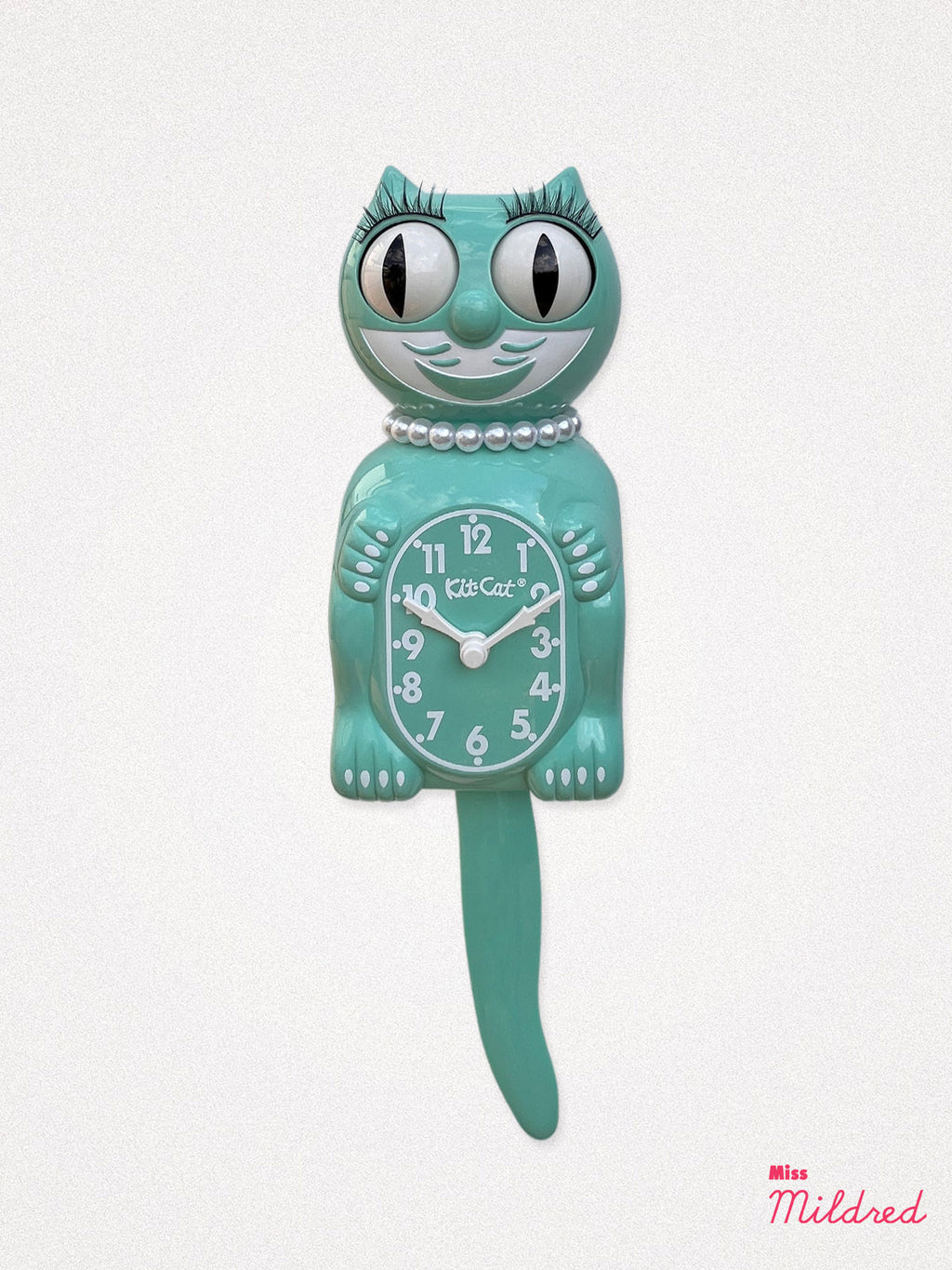 Kit Cat Clock - Original Large Size - Ocean Green Necklace