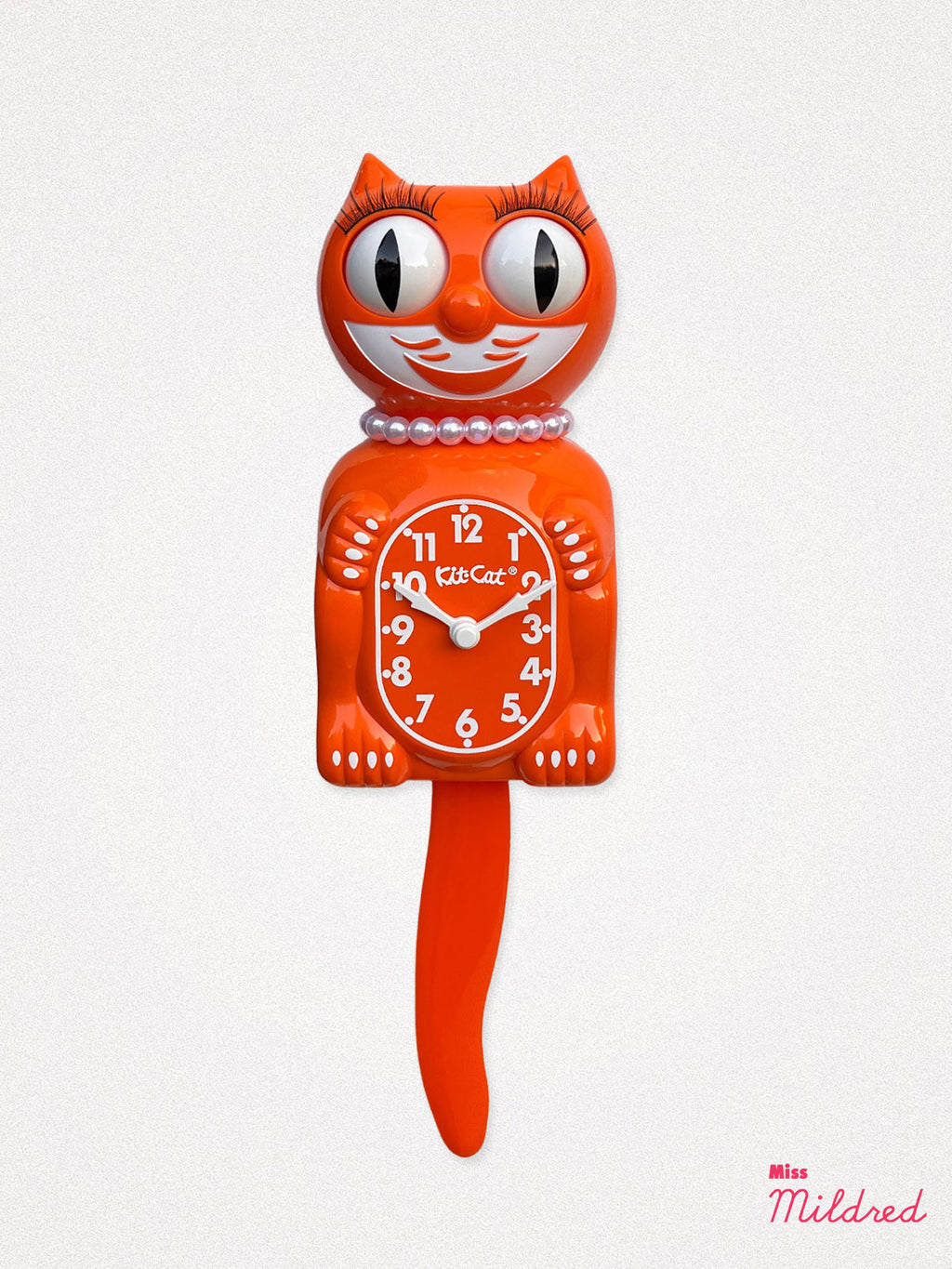 Kit Cat Clock - Original Large Size - Orange Necklace