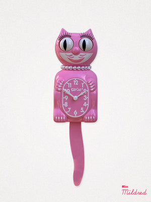 Kit Cat Clock - Original Large Size - Pink Necklace